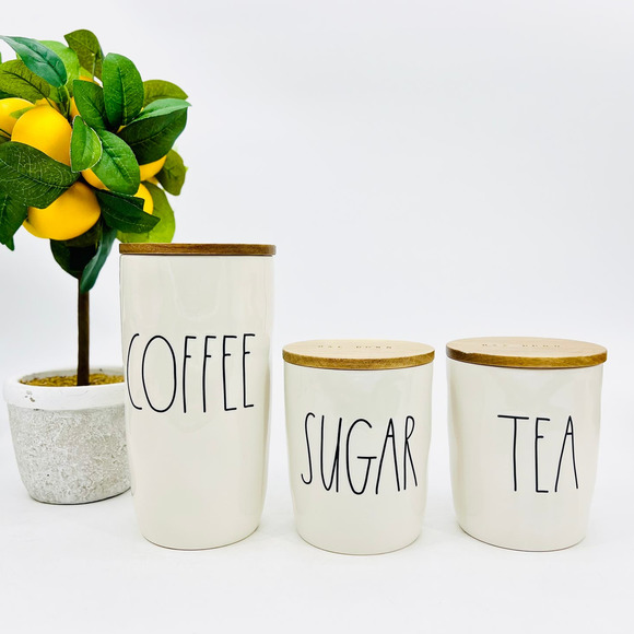 Rae Dunn Coffee, Tea, Sugar Cellar Set